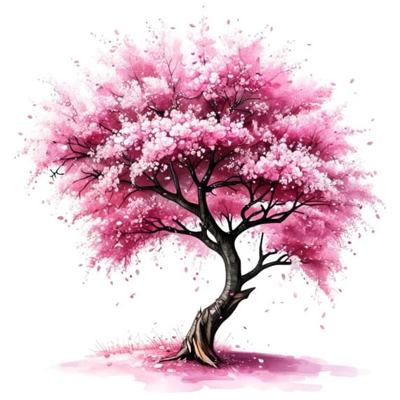 Watercolor Cherry Blossom Tree Clipart β view 4 β watercolor clipart transparent PNG instant download