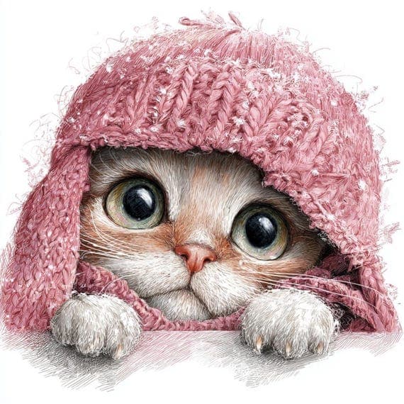 15 Peeking Cozy Cats Clipart (JPG) β view 2 β watercolor clipart transparent PNG instant download