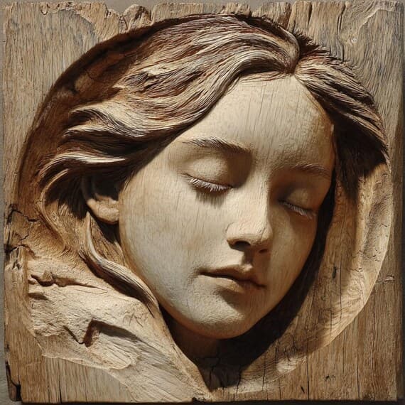 15 Carved Wood Angel Face Clipart β view 2 β watercolor clipart transparent PNG instant download