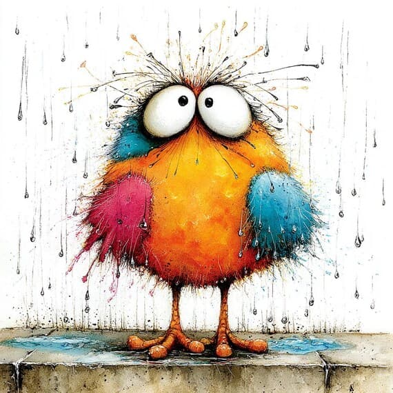 20 Quirky Rainy Bird PNG Clipart, Colorful Watercolor Bird Illustratio β view 7 β watercolor clipart transparent PNG instant download