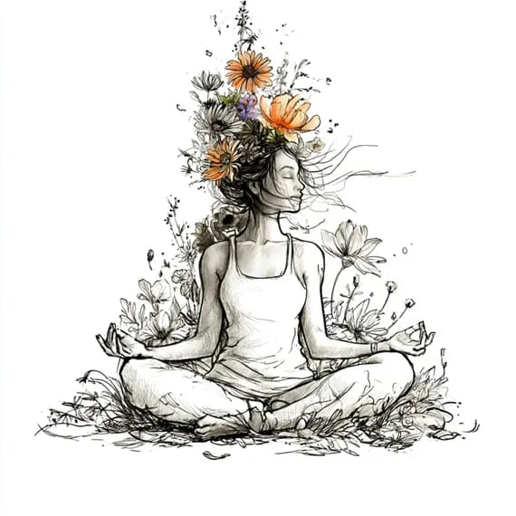 18 Boho Yoga Clipart PNG β view 3 β watercolor clipart transparent PNG instant download