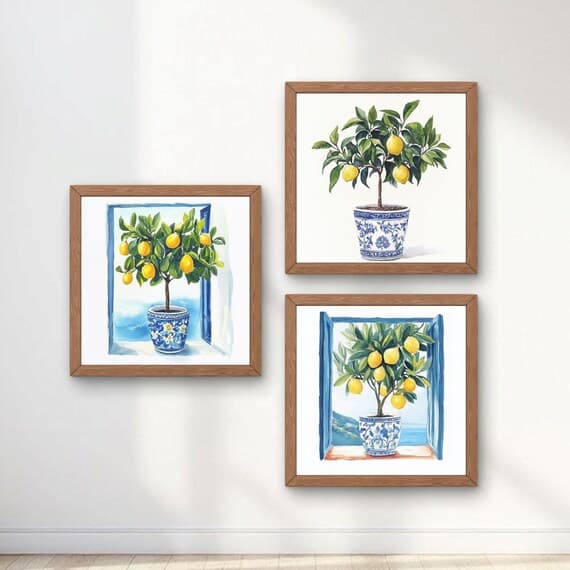 12 Lemon Tree Mediterranean JPG Bundle β view 4 β watercolor clipart transparent PNG instant download