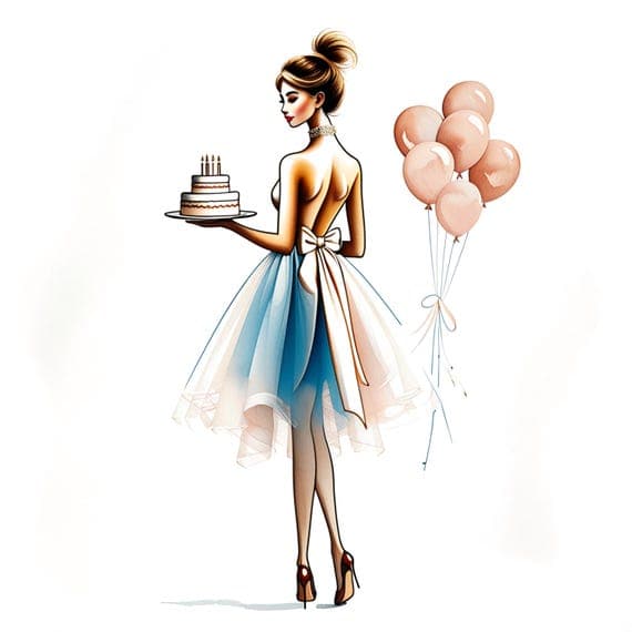 14 Birthday Girl Clipart (JPG) β view 8 β watercolor clipart transparent PNG instant download