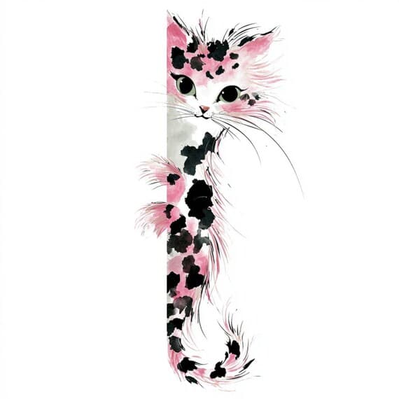 20 Watercolor Pink Leopard Cat Clipart (JPG) β view 3 β watercolor clipart transparent PNG instant download