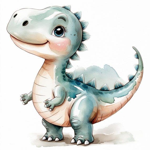 Watercolor Dinosaur Clipart Set — view 7 — watercolor clipart transparent PNG instant download