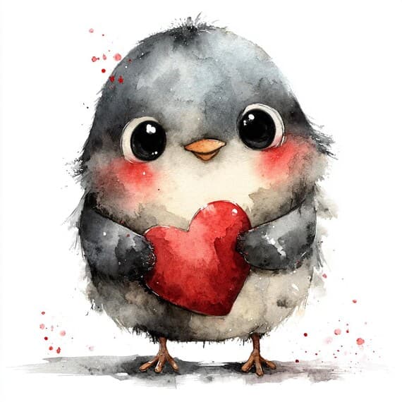 25 Valentine Love Bird Clipart Whimsical Songbird Graphics Junk Journa — view 7 — watercolor clipart transparent PNG instant download