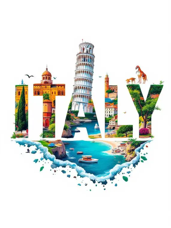 10 Whimsical Italy Clipart PNG β watercolor clipart transparent PNG instant download