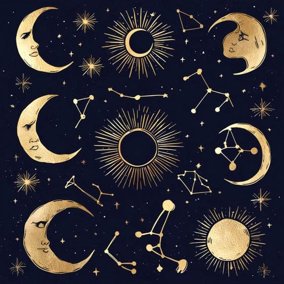 Celestial Clipart Set β view 6 β watercolor clipart transparent PNG instant download