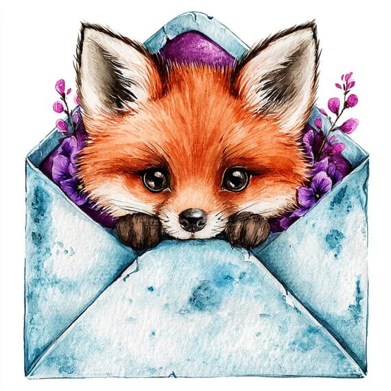 23 Whimsical Baby Fox Clipart PNG β view 5 β watercolor clipart transparent PNG instant download