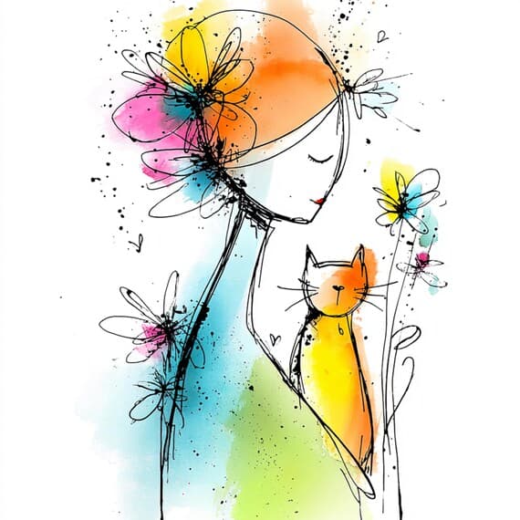 15 Cat Clipart Set β view 5 β watercolor clipart transparent PNG instant download