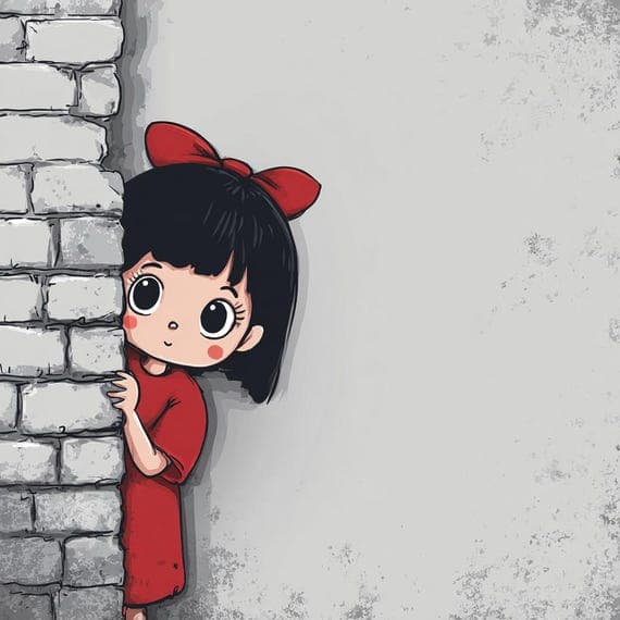Peeking Girl Clipart β view 7 β watercolor clipart transparent PNG instant download