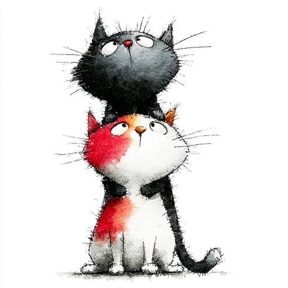 18 Animal Valentine Clipart ; Love Sublimation PNG Feline Graphics Ca — view 7 — watercolor clipart transparent PNG instant download