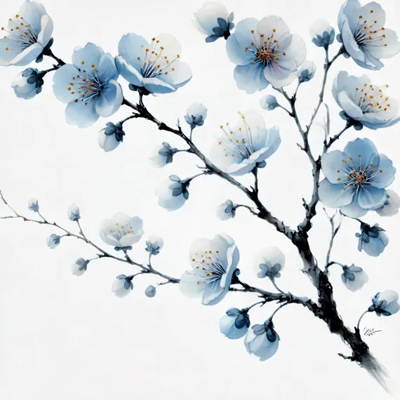 10 Watercolor Blue Floral Clipart (JPG) β view 4 β watercolor clipart transparent PNG instant download
