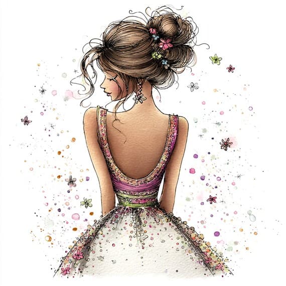 15 Whimsical Bride Clipart PNG β view 6 β watercolor clipart transparent PNG instant download