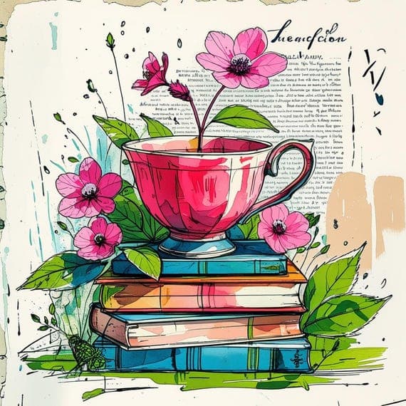 Floral Teacup Watercolor Clipart β watercolor clipart transparent PNG instant download