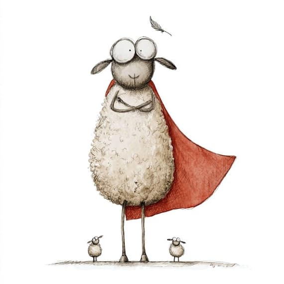 30 Watercolor Super Sheep Clipart β view 7 β watercolor clipart transparent PNG instant download