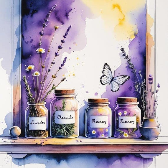 Herbal Apothecary Shelf Clipart Set β view 3 β watercolor clipart transparent PNG instant download