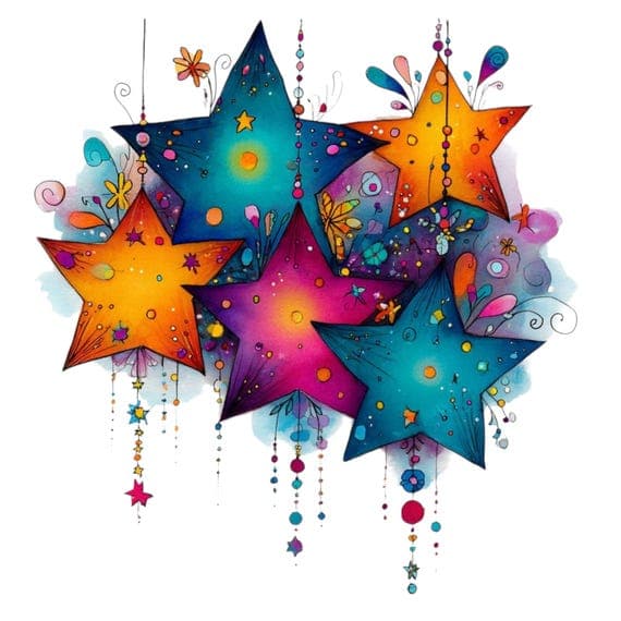 16 Celestial Star Fairy Clipart β view 6 β watercolor clipart transparent PNG instant download