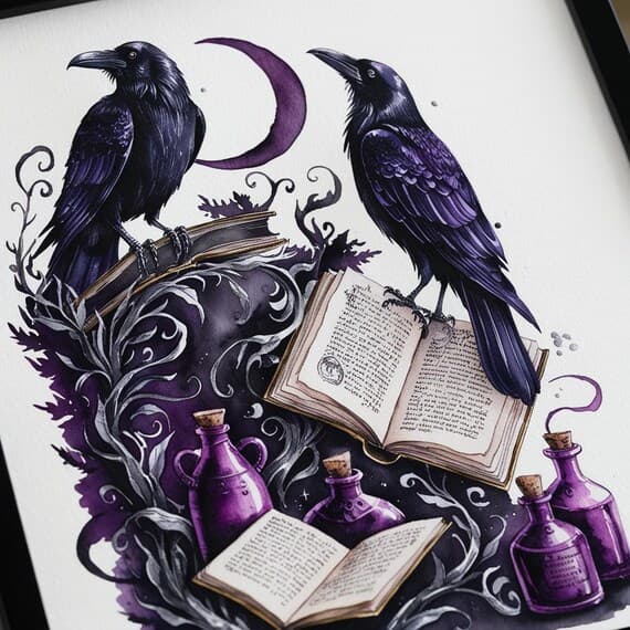 10 Witchy Gothic Clipart Bundle β view 6 β watercolor clipart transparent PNG instant download