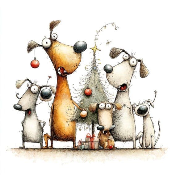 20 Watercolor Christmas Dog Clipart (JPG) β view 8 β watercolor clipart transparent PNG instant download