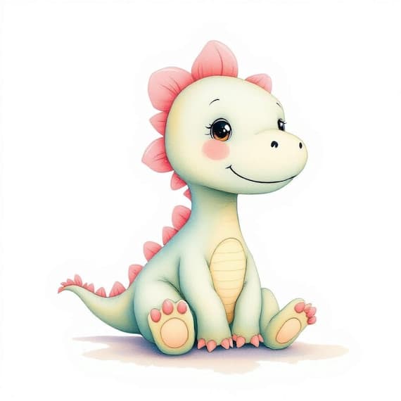 Watercolor Dinosaur Clipart Set — view 3 — watercolor clipart transparent PNG instant download