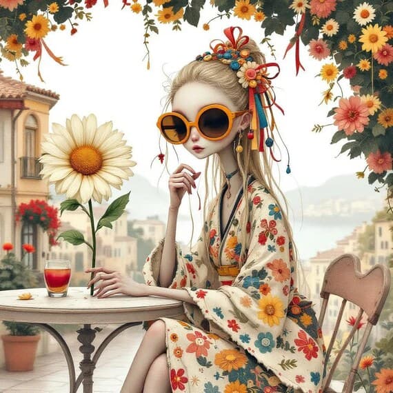 Lemon Girl Clipart – Italy — view 6 — watercolor clipart transparent PNG instant download