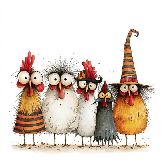 29 Whimsical Rooster Clipart PNG β view 8 β watercolor clipart transparent PNG instant download