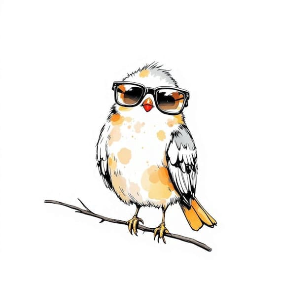 Whimsical Watercolor Bird Clipart β watercolor clipart transparent PNG instant download