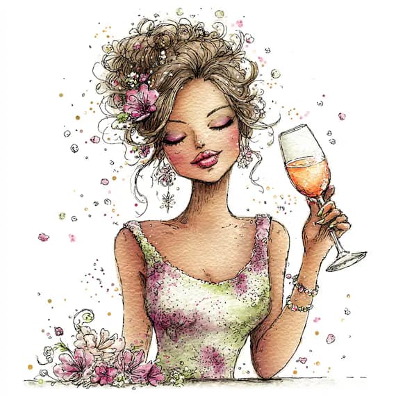 15 Whimsical Bride Clipart PNG β view 2 β watercolor clipart transparent PNG instant download