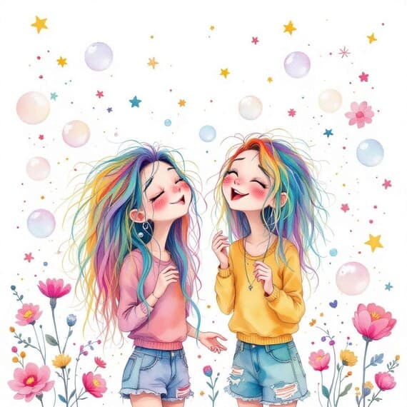Watercolor Girls Clipart β view 5 β watercolor clipart transparent PNG instant download