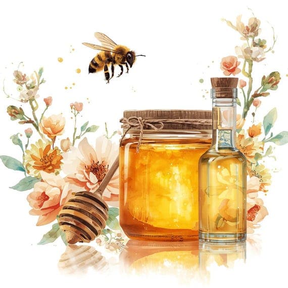 15 Watercolor Honey Jar & Bees Clipart β watercolor clipart transparent PNG instant download