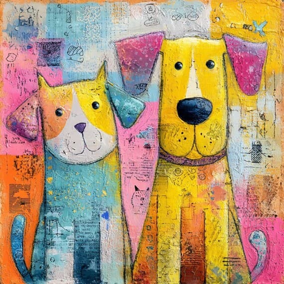 15 Colorful Dog and Cat Clipart JPG β view 5 β watercolor clipart transparent PNG instant download
