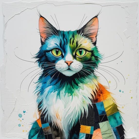 Watercolor Cat Clip Art β view 4 β watercolor clipart transparent PNG instant download