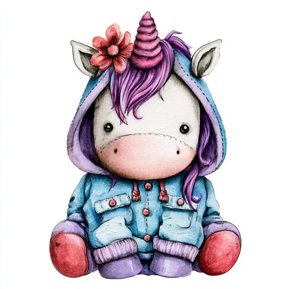 21 Whimsical Baby Unicorn Clipart PNG β view 5 β watercolor clipart transparent PNG instant download