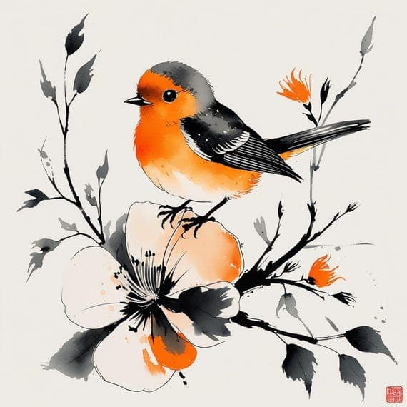 Floral Bird Watercolor Clipart – Blossom PNG, JPG (Digital Download) — view 5 — watercolor clipart transparent PNG instant download
