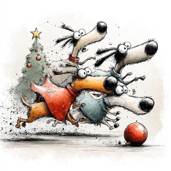 30 Watercolor Christmas Dog Clipart (JPG) β view 4 β watercolor clipart transparent PNG instant download