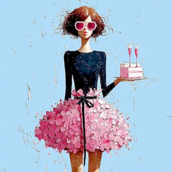 20 Quirky Fashion Girl Printable Art Whimsical Portrait Collection Dig β watercolor clipart transparent PNG instant download