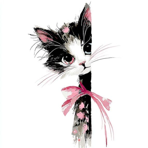 20 Watercolor Pink Leopard Cat Clipart (JPG) β view 6 β watercolor clipart transparent PNG instant download