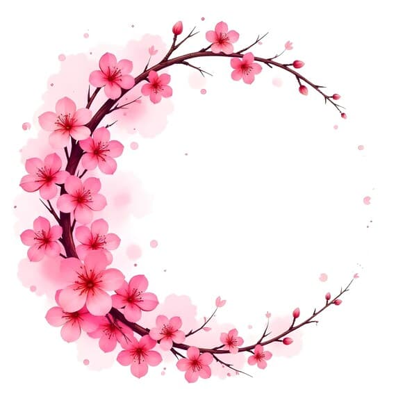Watercolor Cherry Blossom Clipart β view 2 β watercolor clipart transparent PNG instant download