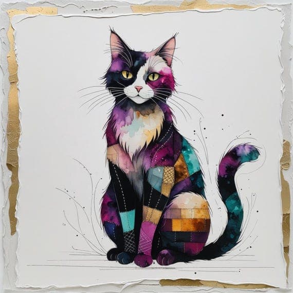 Watercolor Cat Clip Art β view 3 β watercolor clipart transparent PNG instant download