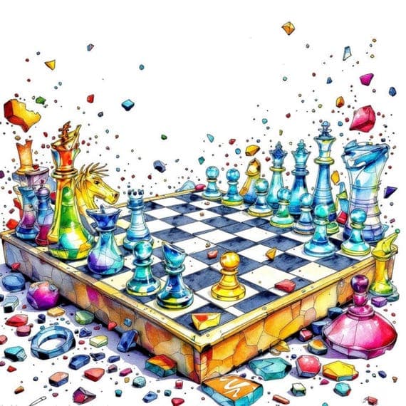 Watercolor Chess Pieces Clipart Set β view 3 β watercolor clipart transparent PNG instant download