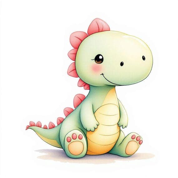 Watercolor Dinosaur Clipart Set — view 8 — watercolor clipart transparent PNG instant download