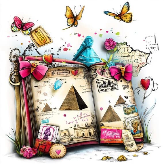 15 Whimsical Travel Letters Clipart (JPG) β view 8 β watercolor clipart transparent PNG instant download