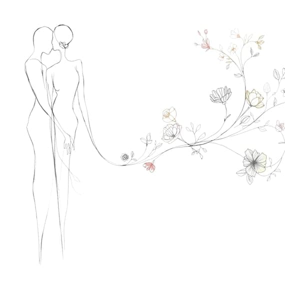 25 One Line Couple Floral Clip Art — view 5 — watercolor clipart transparent PNG instant download