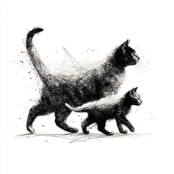 20 Cat Family Clipart β view 7 β watercolor clipart transparent PNG instant download
