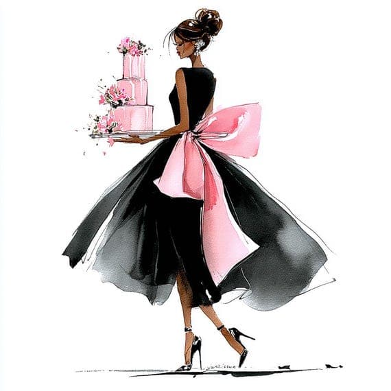 20 Parisian Birthday Girl Clipart (JPG) β view 5 β watercolor clipart transparent PNG instant download