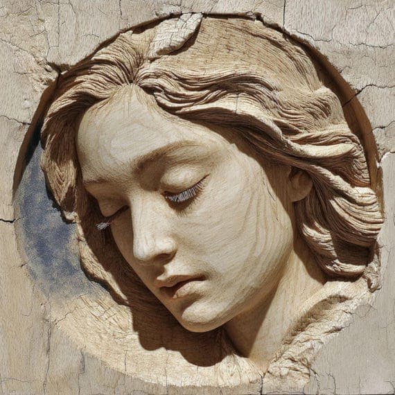 15 Carved Wood Angel Face Clipart β view 7 β watercolor clipart transparent PNG instant download