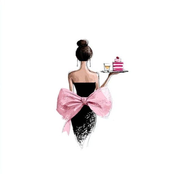 22 Pink Cake Lady Clipart (JPG) β view 7 β watercolor clipart transparent PNG instant download