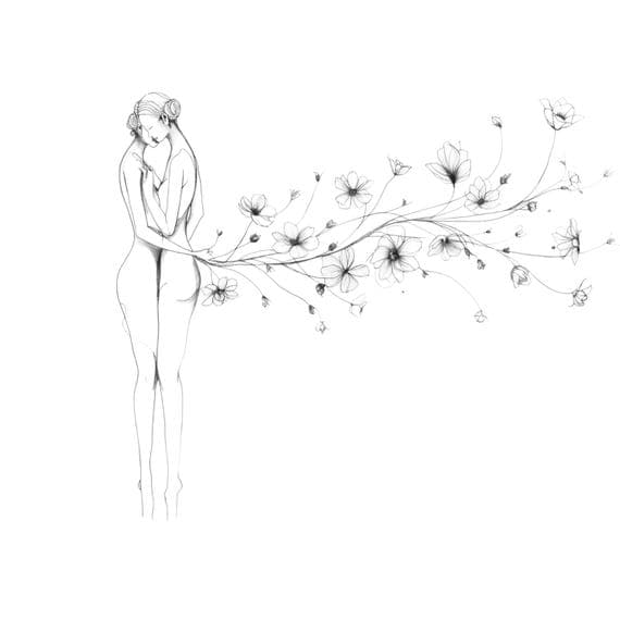 25 One Line Couple Floral Clip Art — view 6 — watercolor clipart transparent PNG instant download