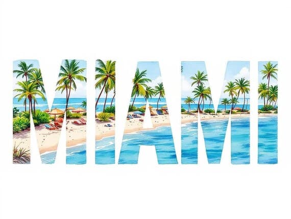 Miami Beach Double Exposure Clipart Set β view 6 β watercolor clipart transparent PNG instant download